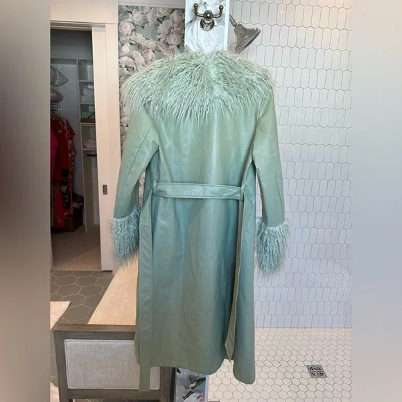 verge girl sage leather shag coat - Picture 6 of 6